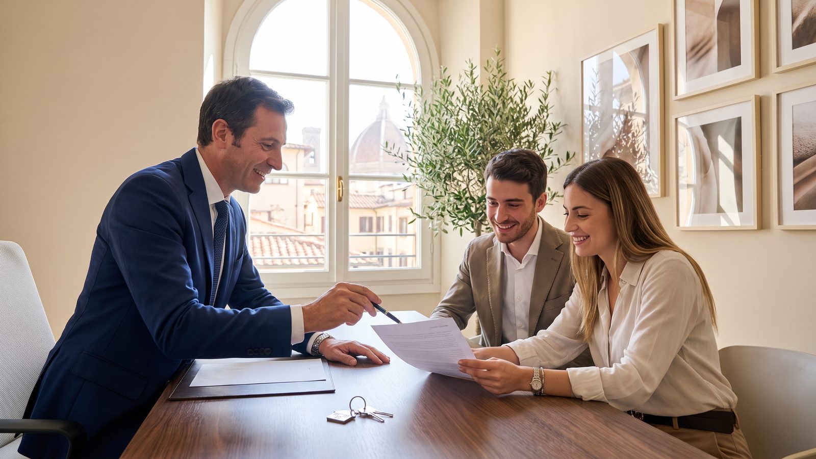 Un consulente Kìron spiega a una coppia come funziona il mutuo fino al 100%